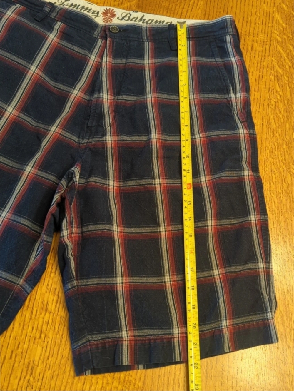 Tommy Bahama Linen/Cotton Shorts  Blue, Red White Plaid- Paradise Nation Size 34 - Picture 8 of 10